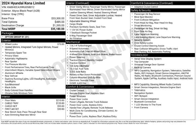 2024 Hyundai Kona Limited — photo 1 of 2