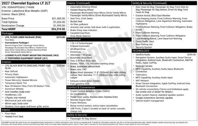 2027 Chevrolet Equinox AWD LT — photo 1 of 7