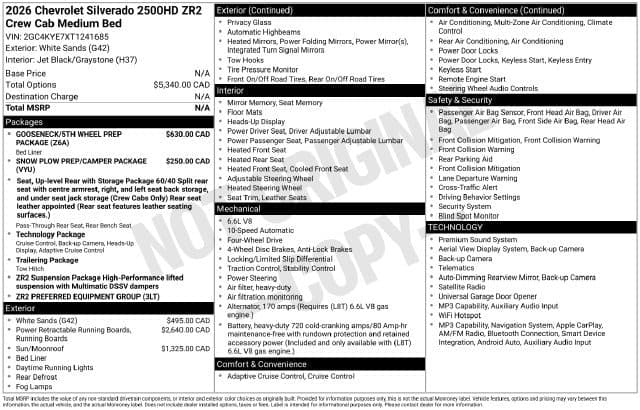 2026 Chevrolet Silverado 2500HD ZR2 — photo 1 of 31