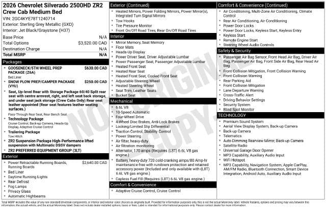 2026 Chevrolet Silverado 2500HD ZR2 — photo 1 of 31