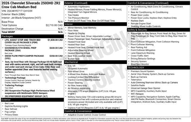 2026 Chevrolet Silverado 2500HD ZR2 — photo 1 of 31