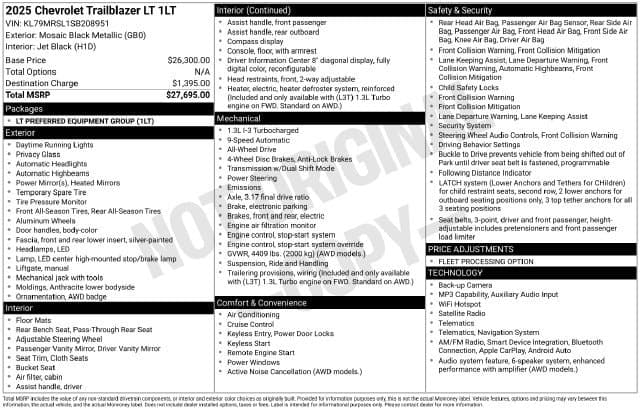 2025 Chevrolet Trailblazer LT — photo 1 of 5