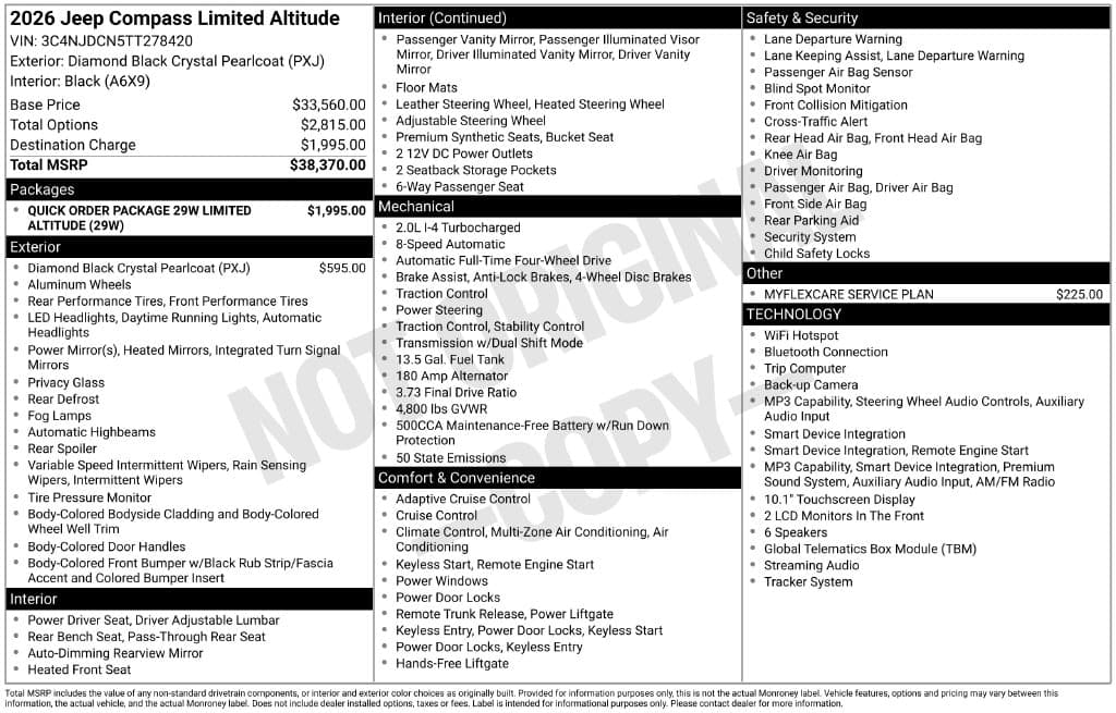 2026 Jeep Compass Limited Altitude — photo 1 of 2