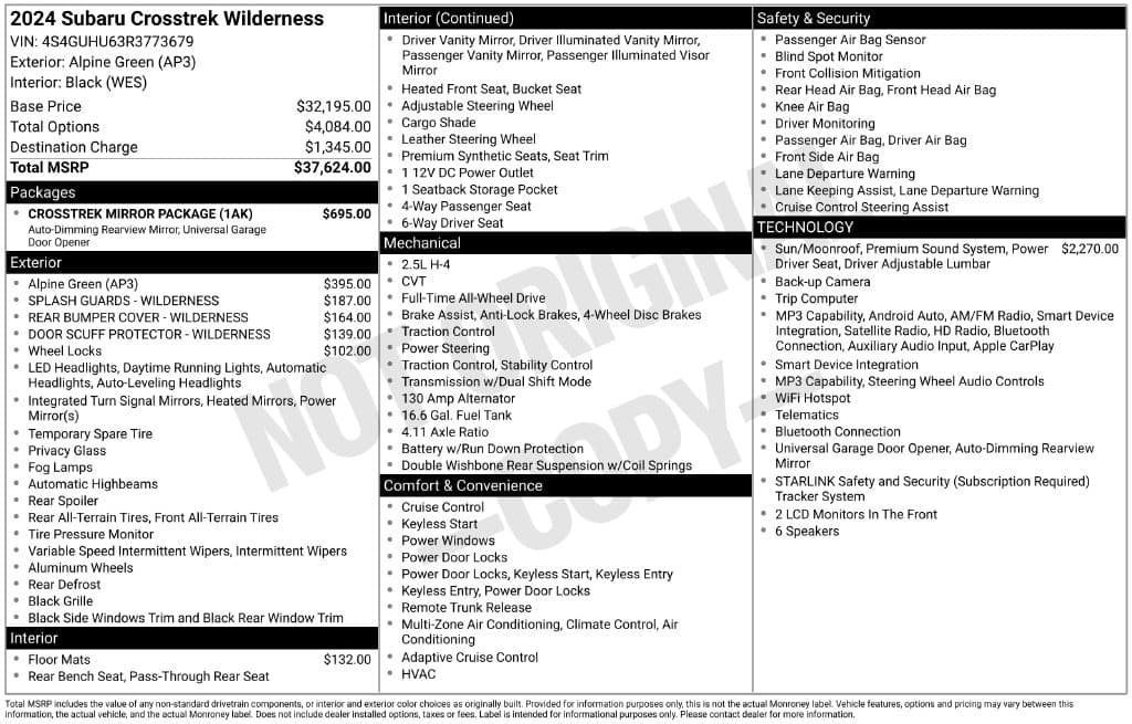 2024 Subaru Crosstrek Wilderness — photo 1 of 2