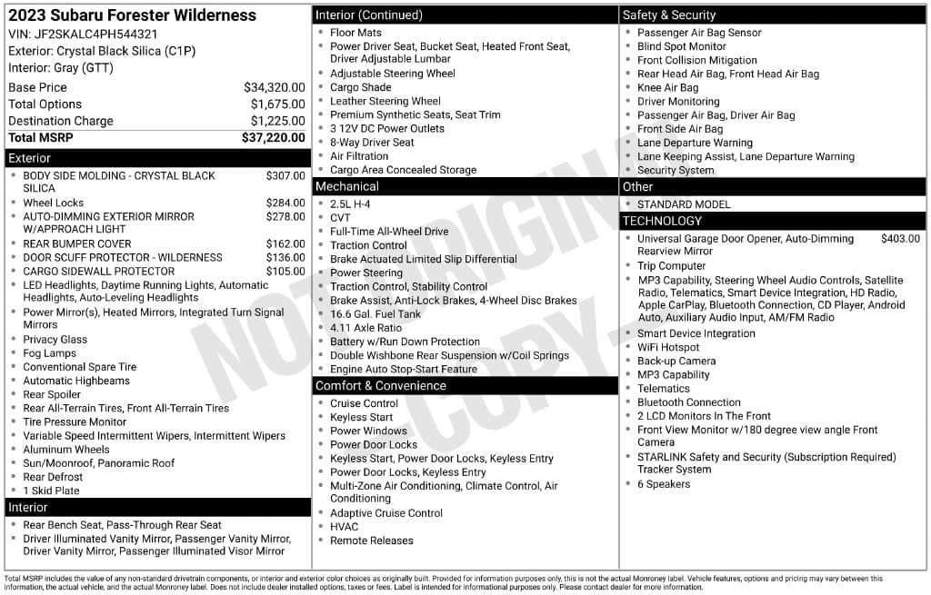 2023 Subaru Forester Wilderness — photo 1 of 2
