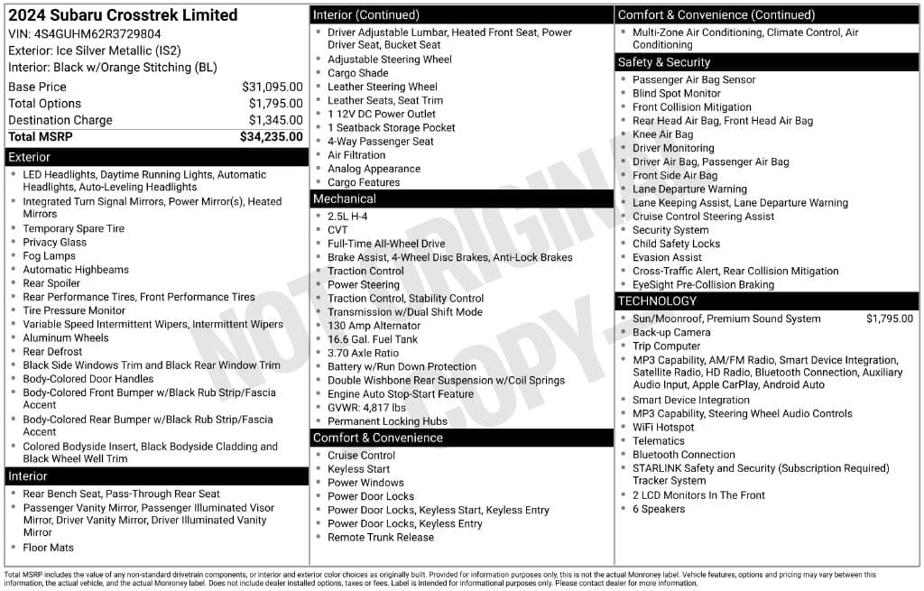 2024 Subaru Crosstrek Limited — photo 1 of 2