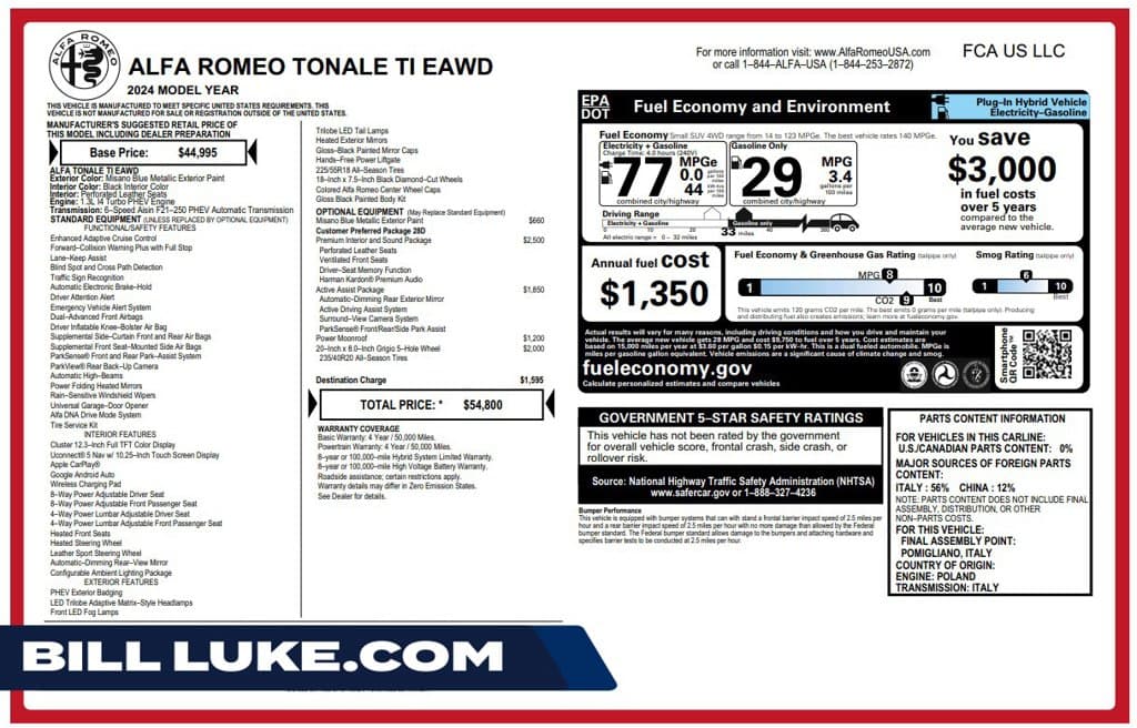 2024 Alfa Romeo Tonale Ti — photo 1 of 10