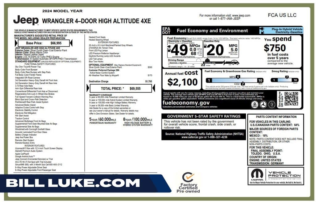 2024 Jeep Wrangler High Altitude 4xe — photo 1 of 10
