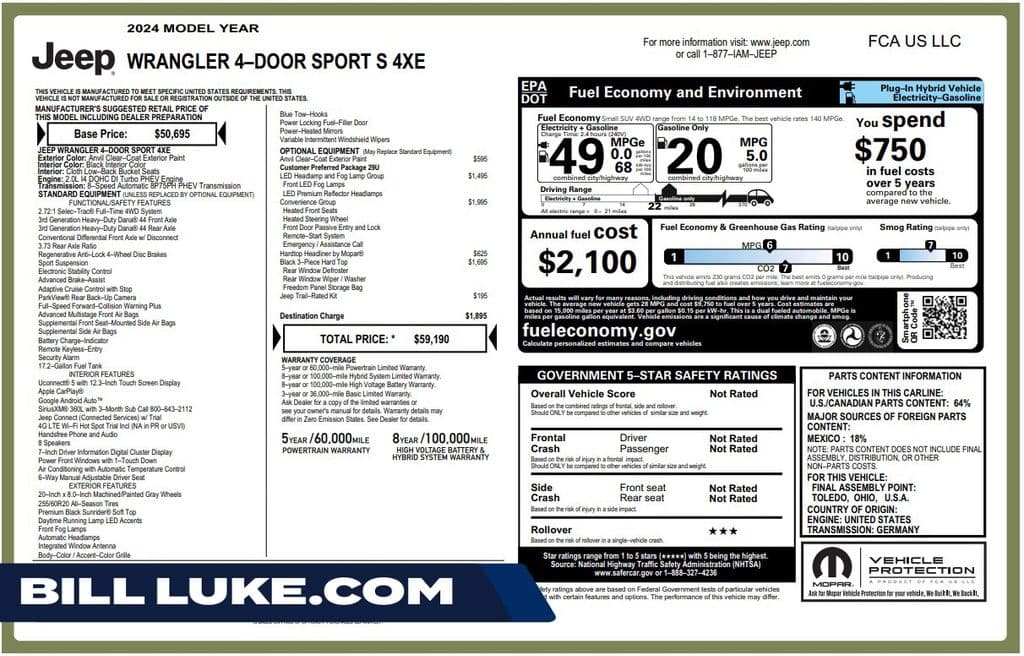 2024 Jeep Wrangler Sport S — photo 1 of 10