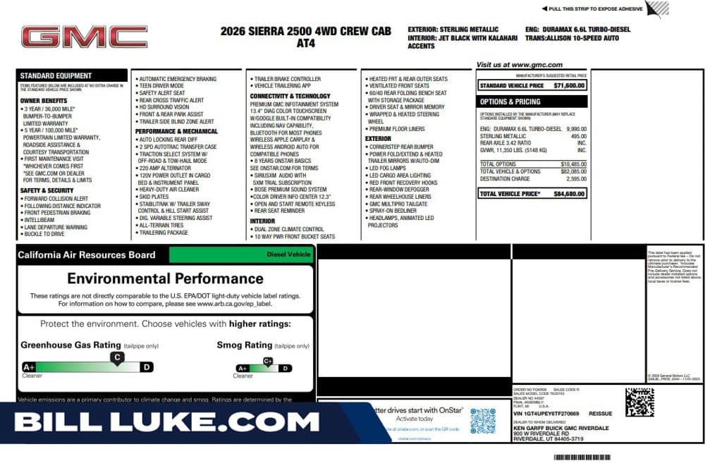 2026 GMC Sierra 2500HD AT4 — photo 1 of 10
