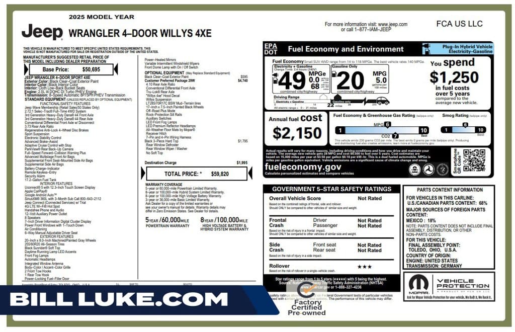 2025 Jeep Wrangler Base — photo 1 of 10