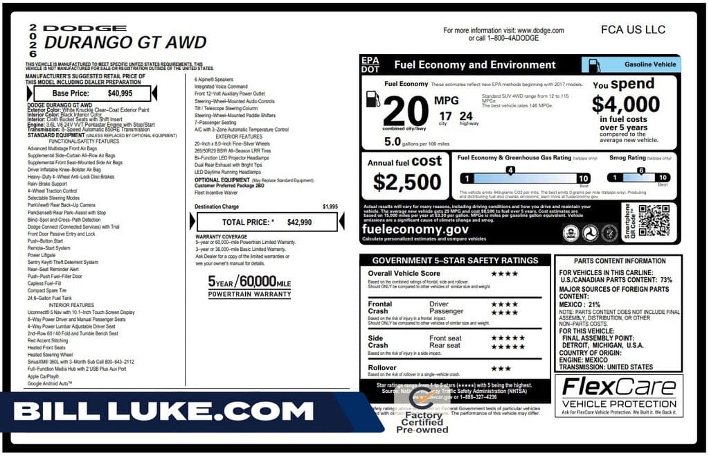 2026 Dodge Durango GT — photo 1 of 10