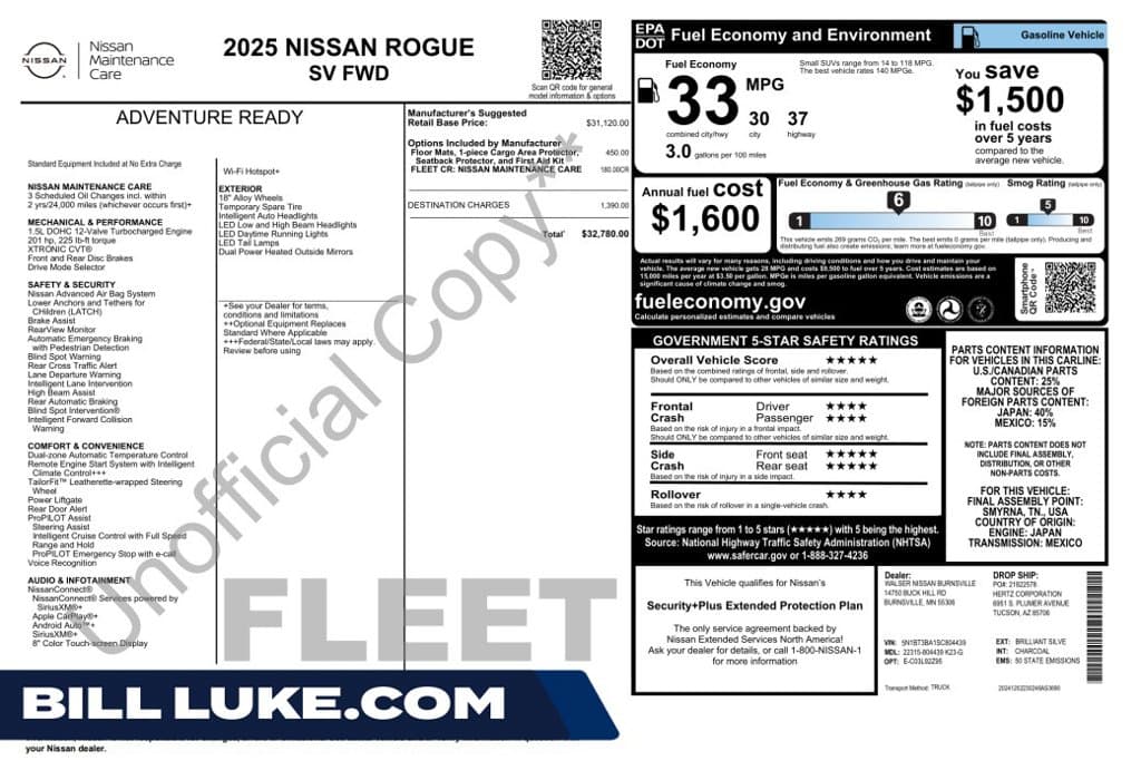 2025 Nissan Rogue SV — photo 1 of 10