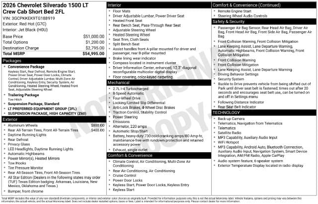 2026 Chevrolet Silverado 1500 LT — photo 1 of 5
