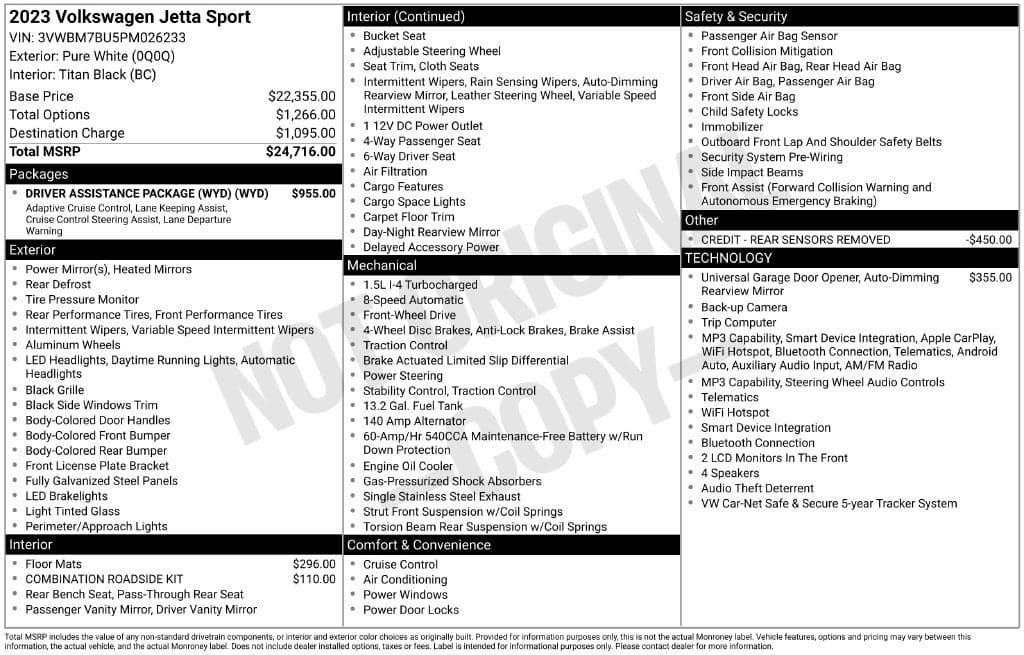 2023 Volkswagen Jetta Base — photo 1 of 5