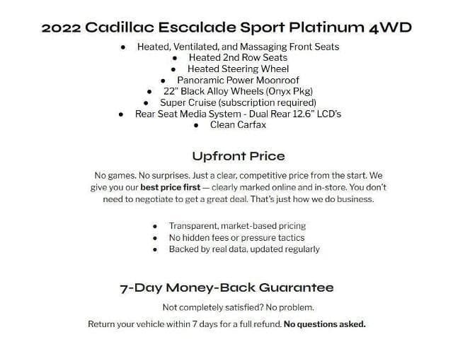 2022 Cadillac Escalade Sport Platinum — photo 1 of 5