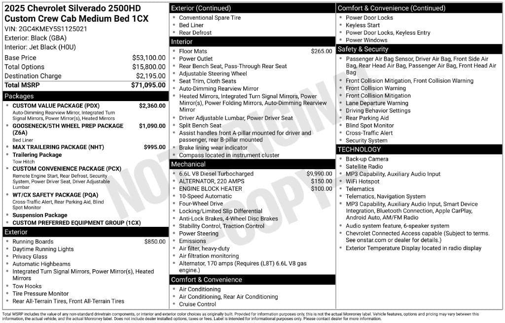 2025 Chevrolet Silverado 2500HD Custom — photo 1 of 5
