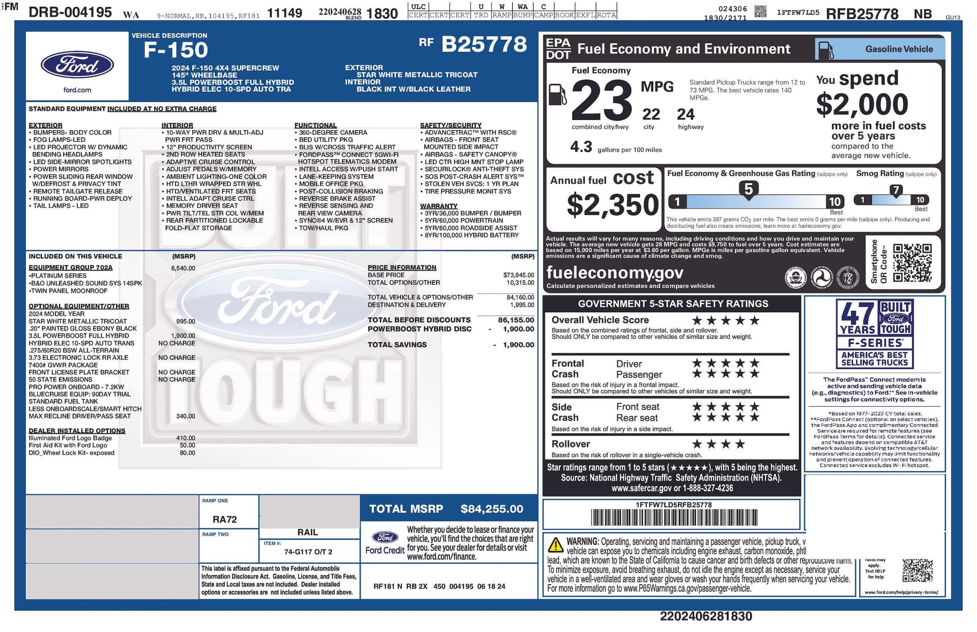 2024 Ford F-150 Platinum — photo 1 of 3