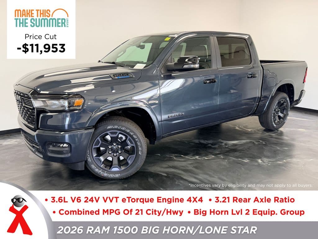 2026 RAM 1500 BIG HORN CREW CAB 4X4 5'7 BOX — photo 1 of 37