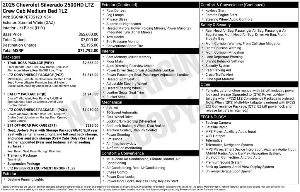 2025 Chevrolet Silverado 2500 HD LTZ — photo 1 of 8