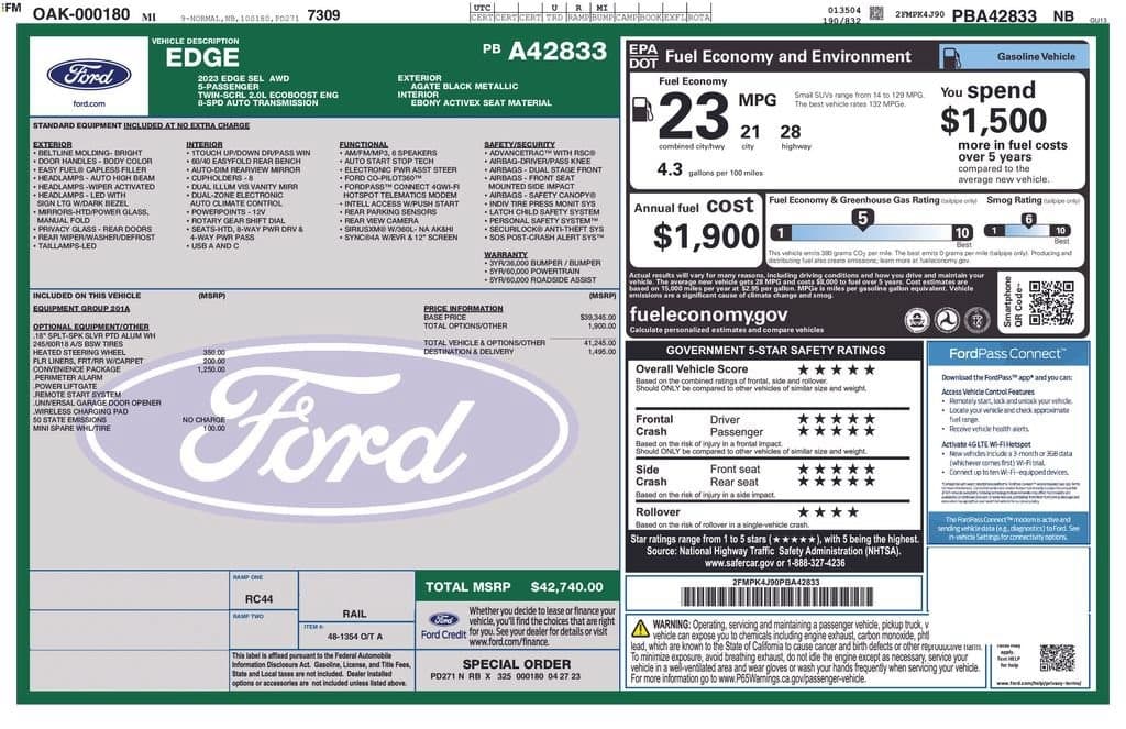 2023 Ford Edge SEL — photo 1 of 5