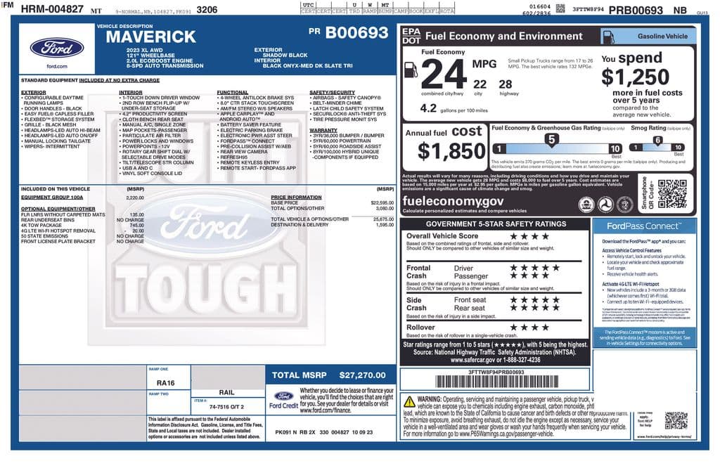 2023 Ford Maverick XL — photo 1 of 16