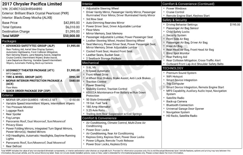 2017 Chrysler Pacifica Limited — photo 1 of 16