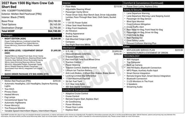 2027 RAM 1500 Big Horn/Lone Star — photo 1 of 15
