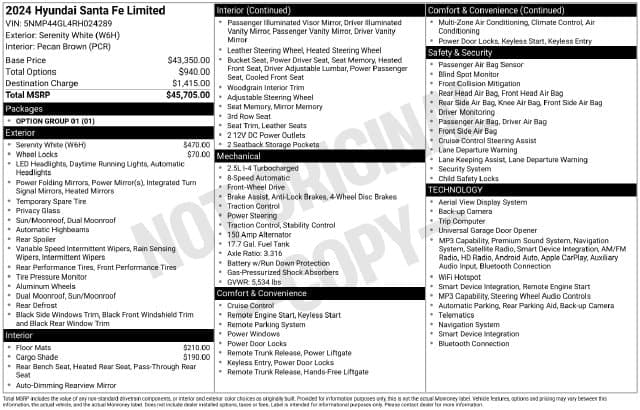 2024 Hyundai Santa Fe Limited — photo 1 of 2