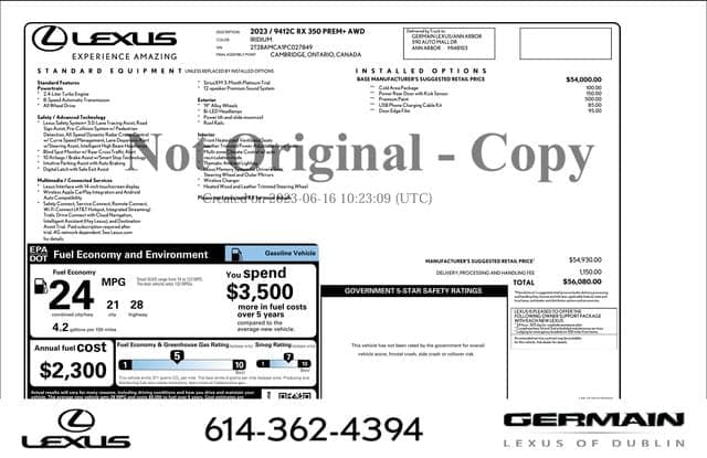 2023 Lexus RX RX 350 — photo 1 of 3