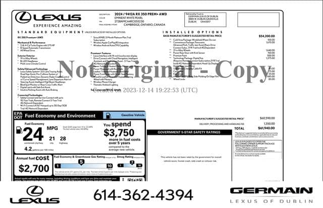 2024 Lexus RX RX 350 — photo 1 of 3