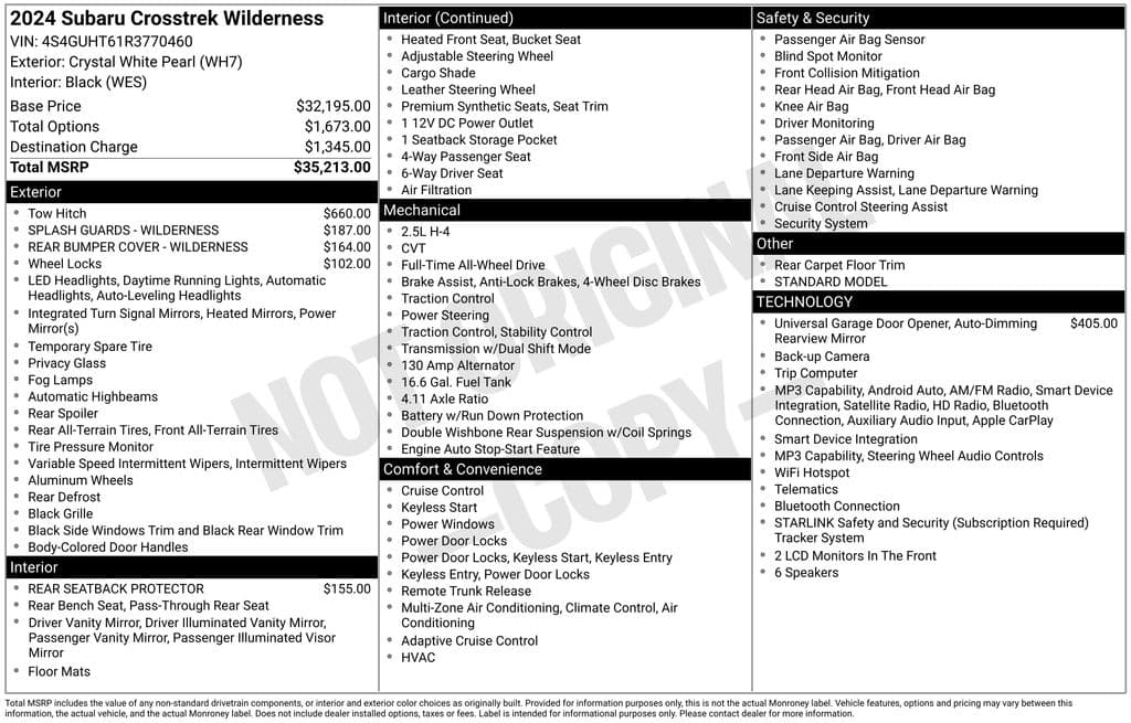 2024 Subaru Crosstrek Wilderness — photo 1 of 2