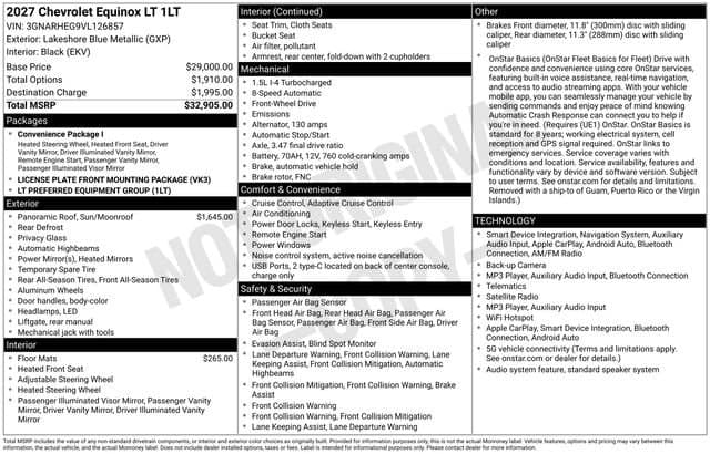 2027 Chevrolet Equinox LT — photo 1 of 7