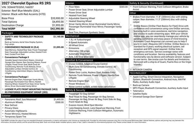 2027 Chevrolet Equinox RS — photo 1 of 7