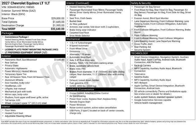 2027 Chevrolet Equinox FWD LT — photo 1 of 7