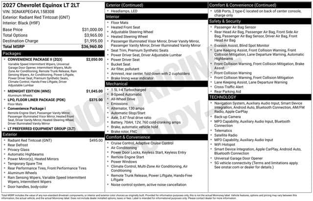 2027 Chevrolet Equinox AWD LT — photo 1 of 31