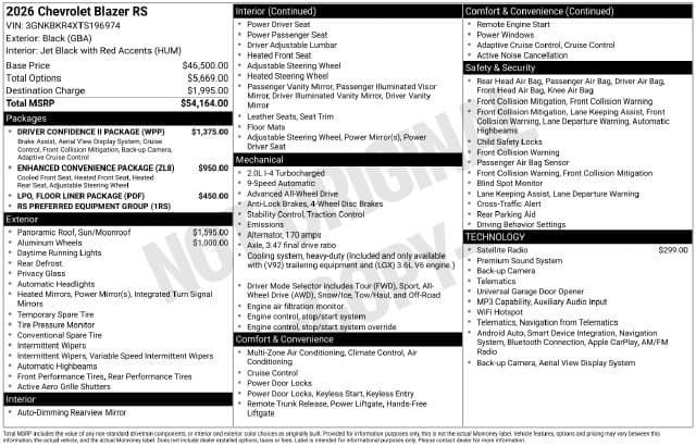 2026 Chevrolet Blazer RS — photo 1 of 32
