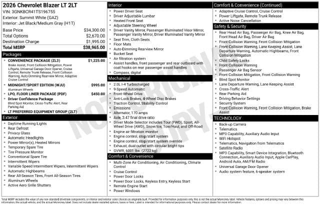 2026 Chevrolet Blazer 2LT — photo 1 of 32