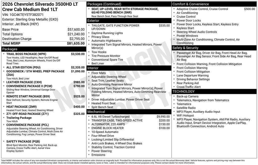 2026 Chevrolet Silverado 3500HD LT — photo 1 of 25