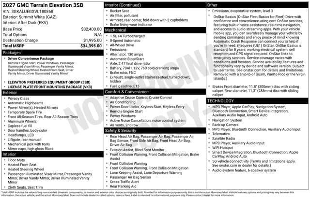 2027 GMC Terrain AWD Elevation — photo 1 of 33