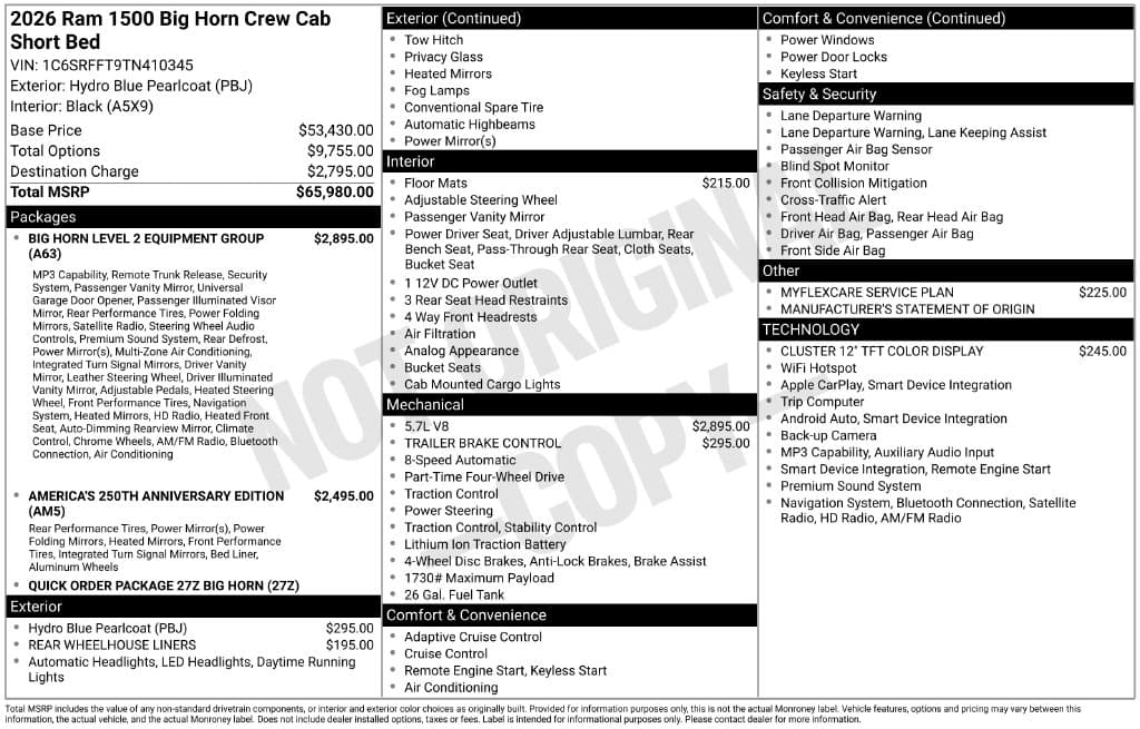 2026 RAM 1500 Big Horn — photo 1 of 2