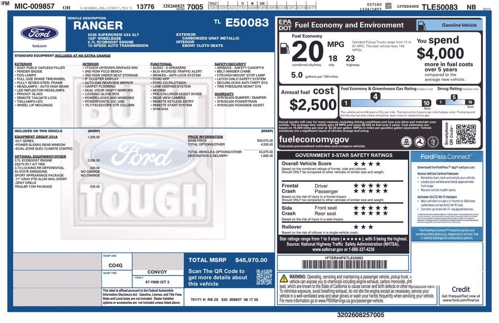 2026 Ford Ranger XLT — photo 1 of 16