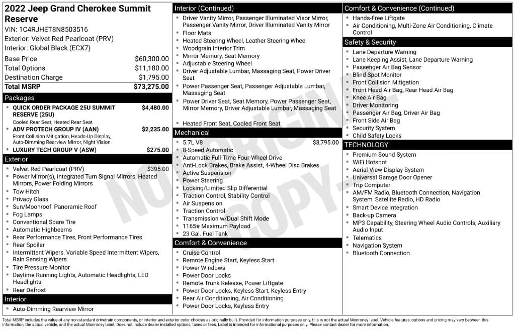 2022 Jeep Grand Cherokee Summit Reserve — photo 1 of 2