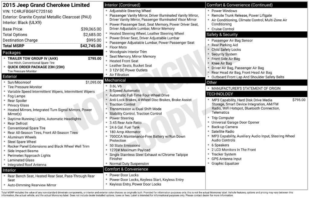 2015 Jeep Grand Cherokee Limited — photo 1 of 8