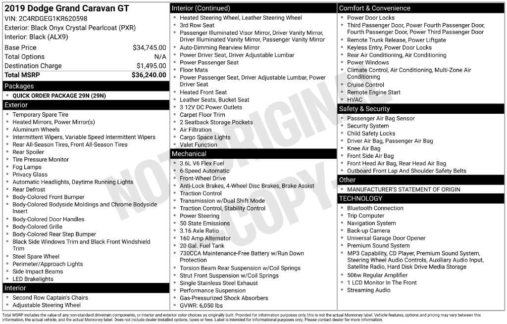 2019 Dodge Grand Caravan Base — photo 1 of 8