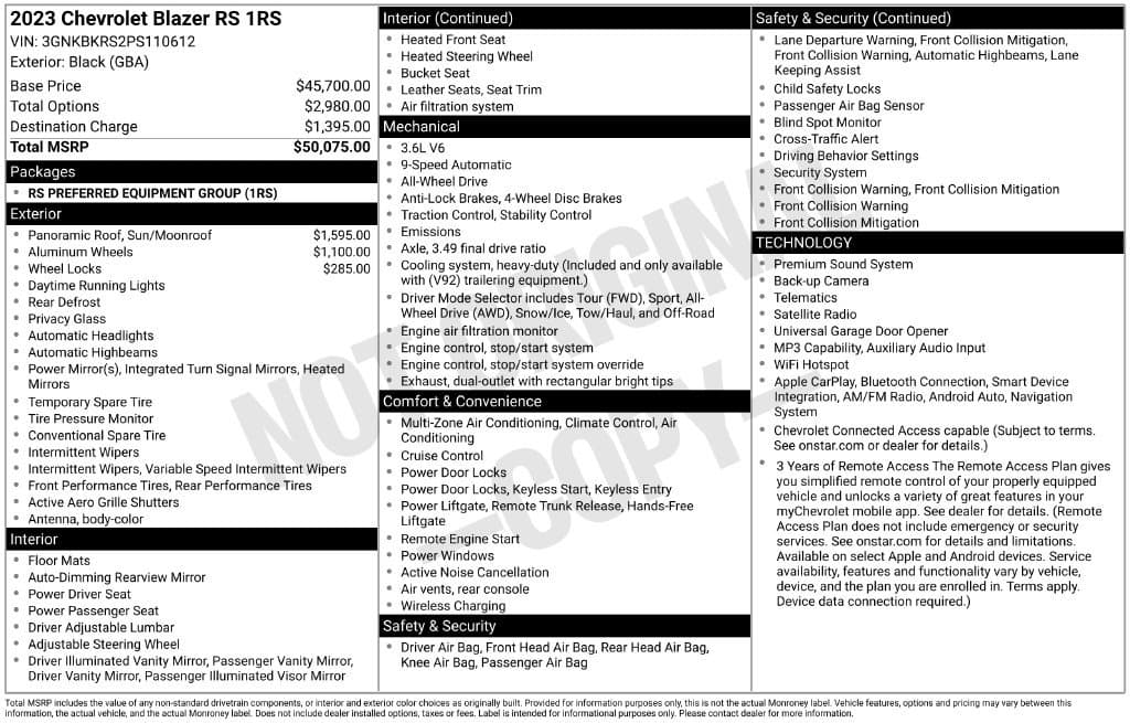 2023 Chevrolet Blazer RS — photo 1 of 8