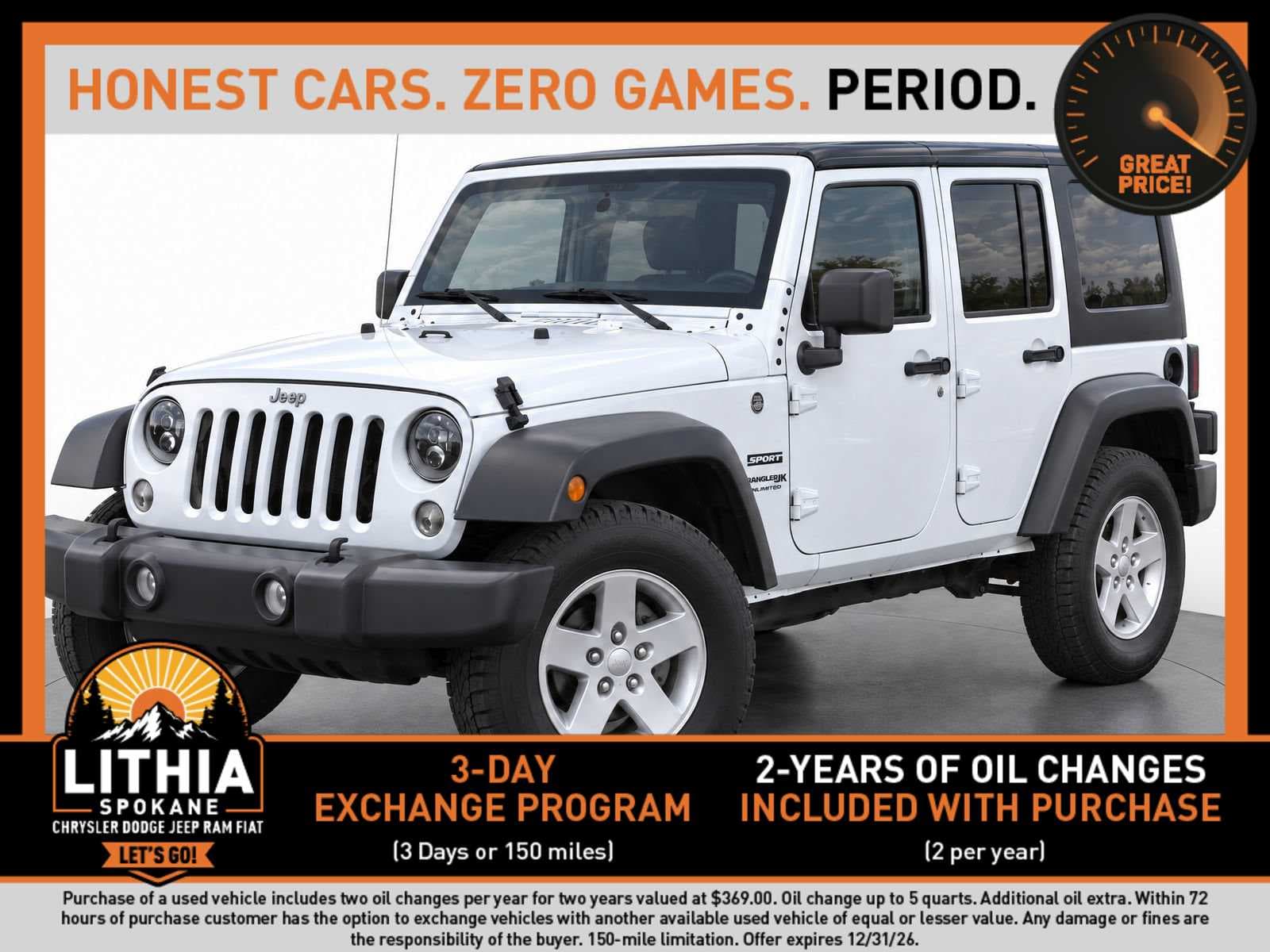 2018 Jeep Wrangler JK Unlimited Sport S — photo 1 of 8
