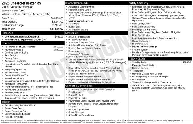 2026 Chevrolet Blazer RS — photo 1 of 32
