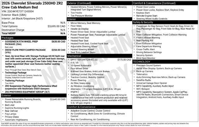 2026 Chevrolet Silverado 2500HD ZR2 — photo 1 of 31