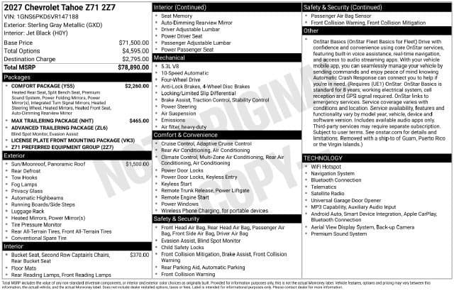 2027 Chevrolet Tahoe Z71 — photo 1 of 2